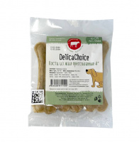 ДеликаЧойс 4" Кости из жил 10 см (в 1шт.3кости), 30-35г, (80шт в кор.=240костей), прессованные