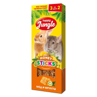 HAPPY JUNGLE Палочки д/круп.грызунов мед и фрукты 3 шт 90 гр (*22 шт) 