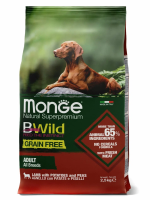 Monge Dog BWild GRAIN FREE сух беззерновой д/соб всех пор Ягненок с картофелем 2,5кг