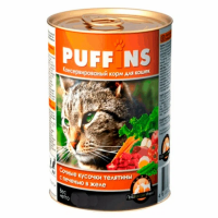 Пуффинс конс.д/к Телятина-Печень кусочки мяса в желе 415гр. *20 шт