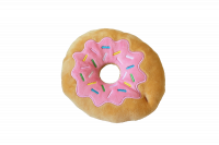 №1 Игрушка для собак Пончик розовый с пищалкой, текстиль, 15см, 1х144шт