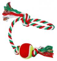 №1 Грейфер с ручкой и теннисным мячом, зелено-красно-белый 50 см, 1*72шт