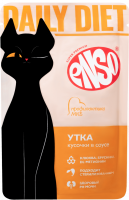 ENSO DAILY DIET полнорационный пауч д/кошек профилактика МКБ кусочки в соусе с Уткой 85г*24