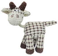 №1 Игрушка для собак Козлик с пищалкой, коричнево-бежевый, текстиль, 29Х13х8см, 1*80