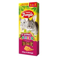 HAPPY JUNGLE Палочки д/круп.грызунов мед и овощи 3 шт 90 гр (*22 шт)