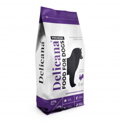 Delicana сух.д/собак средних пород индейка с овощами 2 кг 1*6