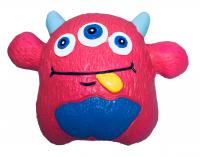 №1 Трехглазый монстрик розовый с пищалкой , латекс, 10,0 см, Игрушка для собак 1*144шт