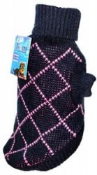 Уют Свитер черный с сиреневым ромбом 40 см, размер XЛ, ТМ Уют, 1*72 шт