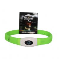 №1 Ошейник Лэд USB Силиконовый 2,5*65см зеленый, 1х64шт