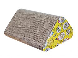 УЮТ Когтеточка д/кошек 28х22х30см угловая с мячиками, гофрокартон, с кошачьей мятой 1*36