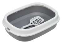 Лоток для кошек ЛЯ-МУРР 480х355x130мм с низким бортом совок смоки