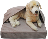 УЮТ Лежак "Норка" серо-беж. 50*60см, меб.ткань/поролон, сьемный чехол на молнии