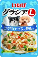 INABA ГРАЦИЯ-Л пауч д/собак в желе куриное филе с сыром и овощ. 280гр.*6шт. GL-43