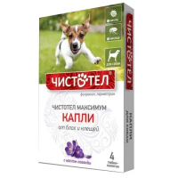 Чистотел КАПЛИ от блох д/собак Максимум (4 пипетки)