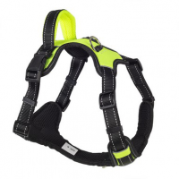 Шлейка нейлоновая "SPORT" с ручкой, размер S, обх.груди 42-50 см, зеленая 