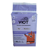 УЮТ пеленки впитывающие с лавандой, гелевые, М (45*60см), с липкими фиксаторами,10шт. в п.,1кор*16п