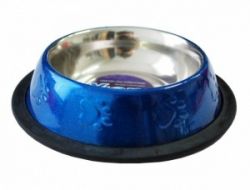 Уют Миска металлическая 0,20 л цветная на резинке с рисунком ромб (1х4шт, 192 шт/кор)