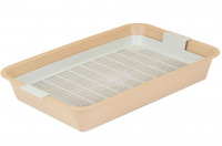 №1 Туалет для кошек с сеткой, 40х26х6,5см Бежевый, 1х25 шт