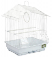 №1 Клетка для птиц, 30*23*39, домик, укомплектованная, белая, 1*10