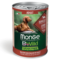 Monge Dog BWild GRAIN FREE беззерновой Ягненок с тыквой и кабачками д/соб. конс 400гр