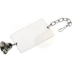 Зеркало с колокольчиком на цепочке LAM4244 для птиц большое 9*38см