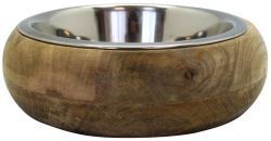 Уют Миска металлическая 1,57л; D=21см в деревянной подставке (1х8шт/кор)