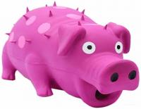 №1 Свинка фиолетовая хрюкающая, латекс, 21см, Игрушка для собак,1*48шт