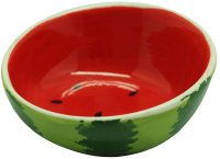 №1 Миска керамическая зеленая в форме арбуза 11,5*5см, 140мл, 1*72шт