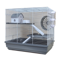 №1 Клетка для хомяка, 47*30*37, 3-этажная, прямоугольная, укомплектованная, серая 1*4шт