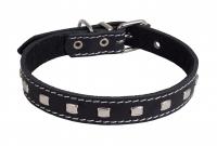Ошейник 25 кож.с украш. с синтепон.(шир.25мм,обхв.39-