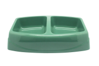 №1 Favorite Миска пластиковая двойная большая, 30,5х19,5х7,5см,2*500 мл,темно-зеленая,1*40