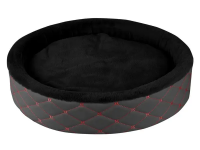 Лежак Премьер круглый Карбон черный/красный №1 44х44х12 см КСОДИ (XODY)