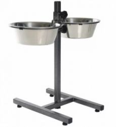 Уют Стойка с мисками 2х0,75 л металлическими (12 шт/кор)