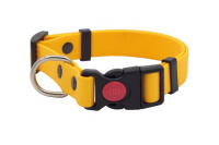 Ошейник из биотана с фастексом, 25мм, обх.шеи. 37-55см, матовый, желтый