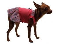 Сарафан с орнаментом с пуговицами розовый 35см