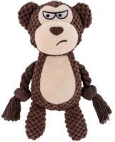 №1 Игрушка д/собак Мартышка темно-коричн.,с пищалкой,с канатиком,текстиль,24х10х6см,1х108шт
