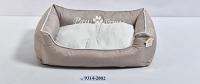 №1 Лежанка для домашних животных 44x34x15см (1*14шт) лен/плюш9314-2002E