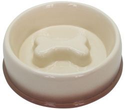 №1 Миска керамическая "косточка", бежевая, 21,5*6см, 680мл, 1*16шт