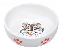№1 Миска керамическая, рисунок "кошка", 13,4*4 см, 290мл, 1*64шт