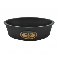 Уют Миска утяжеленная 1,650л; D=21см с латунной "Лапкой", черная (1*12шт/кор)