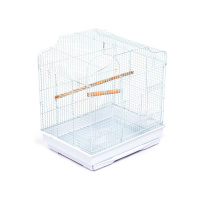 №1 Клетка для птиц, 47*36*50,6, фигурная, укомплектованная, белая, 1*4