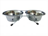 Уют Подставка с мисками 2х0,18 л металлическими (1x12 шт, 48 шт/кор)