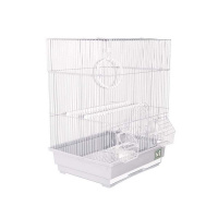 №1 Клетка для птиц, 35*28*46, прямоугольная, укомплектованная, белая, 1*10