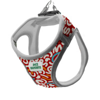 №1 Favorite Шлейка-жилет анатомическая, дышащая, красная с принтом, 34-42/48-54см, L