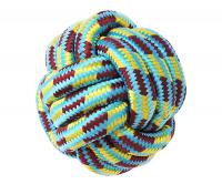 №1 Грейфер мяч веревочный плетеный, голубо-зелено-бордовый 9см, 1*48шт