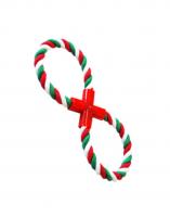 №1 Грейфер восьмерка, зелено-бело-красный 29 см, 1*72шт