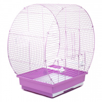 №1 Клетка для птиц, 47*27*50, прямоугольный поддон, верх круглый, фиолетовая, 1*6