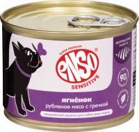 ENSO SENSITIVE консерва ж/б д/собак всех пород чув.пищ. д/кожи и шерсти Ягненок гречка 190гр*12