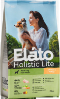 Элато Holistic Lite корм для взрослых собак мелких пород с курицей и индейкой 2кг
