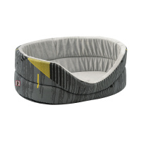 Лежанка Геометрия с плюшем №6 68*52*19 см желто-серый